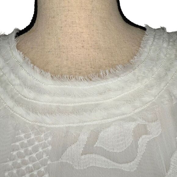 M.S.S.P White Embroidered Sleeveless Sheath Dress Sz M LWD, Wedding, Party - Picture 3 of 16